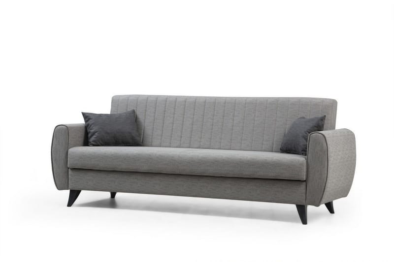 Dalima 3-seter Sovesofa 55x183 cm med Oppbevaring i Stoff - Grå - Møbler - Sofaer - Sovesofaer