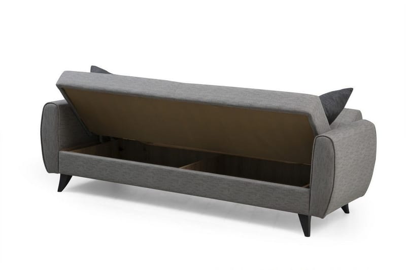Dalima 3-seter Sovesofa 55x183 cm med Oppbevaring i Stoff - Grå - Møbler - Sofaer - Sovesofaer