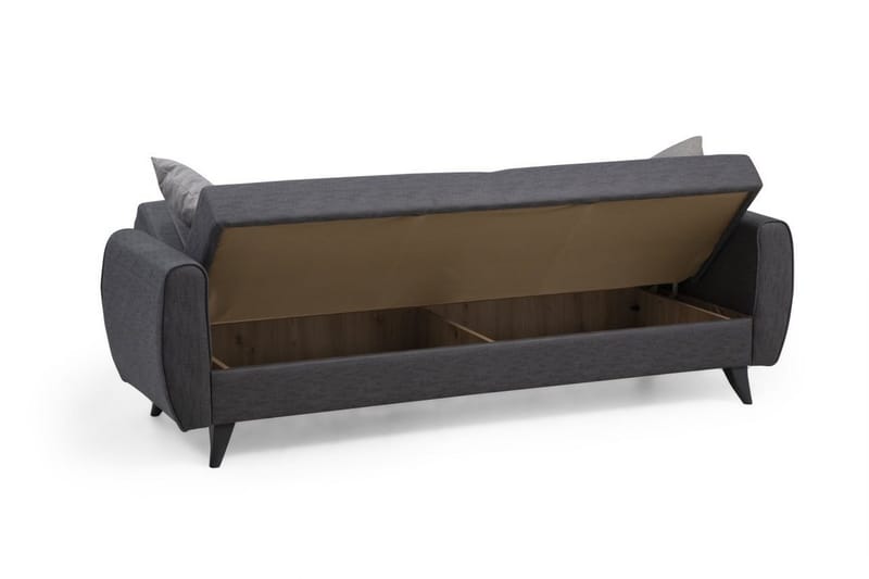 Dalima 3-seters Sovesofa 55x183 cm med Oppbevaring i Stoff - Antrasitt - Møbler - Sofaer - Sovesofaer