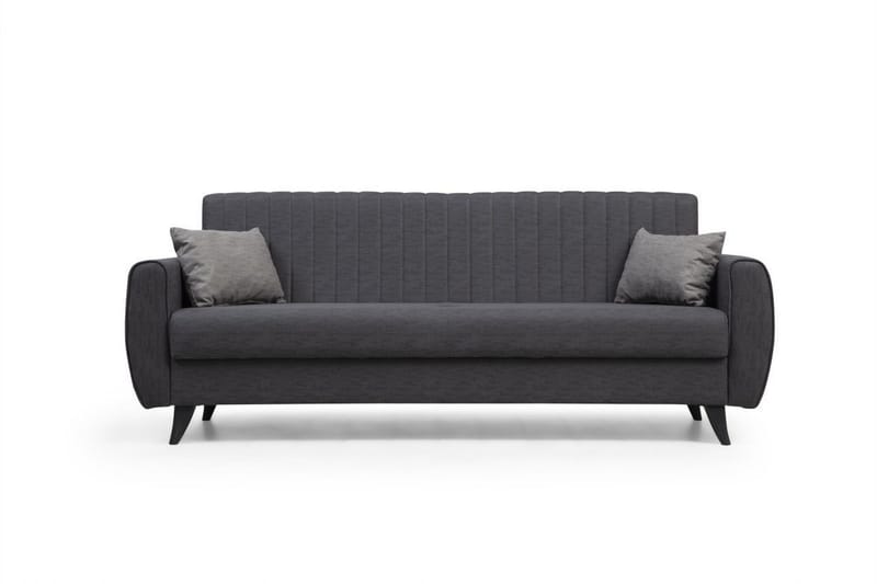 Dalima 3-seters Sovesofa 55x183 cm med Oppbevaring i Stoff, Antrasitt