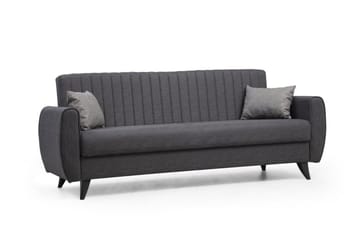 Dalima 3-seters Sovesofa 55x183 cm med Oppbevaring i Stoff - Antrasitt - Møbler - Sofaer - Sovesofaer