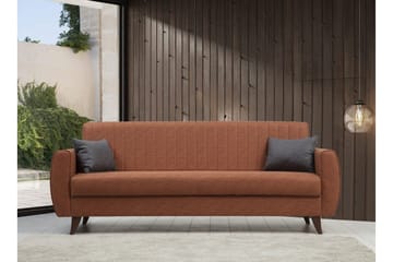 Dalima 3-seters Sovesofa 55x183 cm med Oppbevaring i Stoff - Terrakotta - Møbler - Sofaer - Sovesofaer