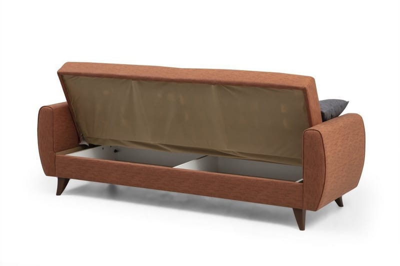 Dalima 3-seters Sovesofa 55x183 cm med Oppbevaring i Stoff - Terrakotta - Møbler - Sofaer - Sovesofaer