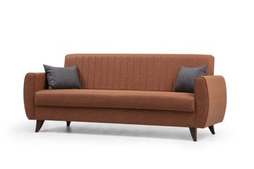 Dalima 3-seters Sovesofa 55x183 cm med Oppbevaring i Stoff - Terrakotta - Møbler - Sofaer - Sovesofaer