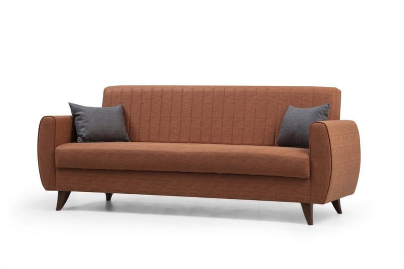 Dalima 3-seters Sovesofa 55x183 cm med Oppbevaring i Stoff - Terrakotta - Møbler - Sofaer - Sovesofaer
