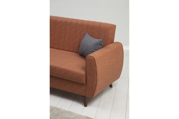 Dalima 3-seters Sovesofa 55x183 cm med Oppbevaring i Stoff - Terrakotta - Møbler - Sofaer - Sovesofaer