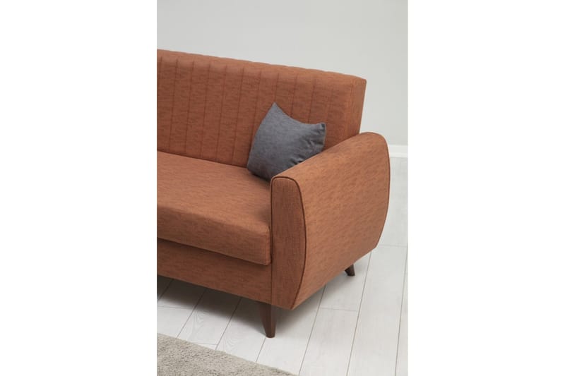 Dalima 3-seters Sovesofa 55x183 cm med Oppbevaring i Stoff - Terrakotta - Møbler - Sofaer - Sovesofaer