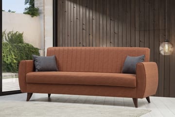 Dalima 3-seters Sovesofa 55x183 cm med Oppbevaring i Stoff - Terrakotta - Møbler - Sofaer - Sovesofaer