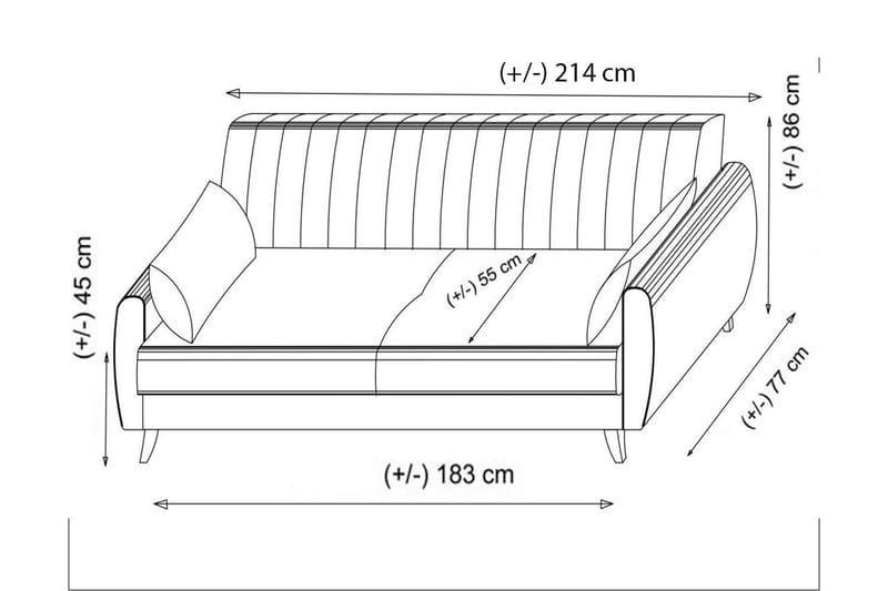 Dalima Sovesofa 3-seter - Lys grå - Møbler - Sofaer - Sovesofaer