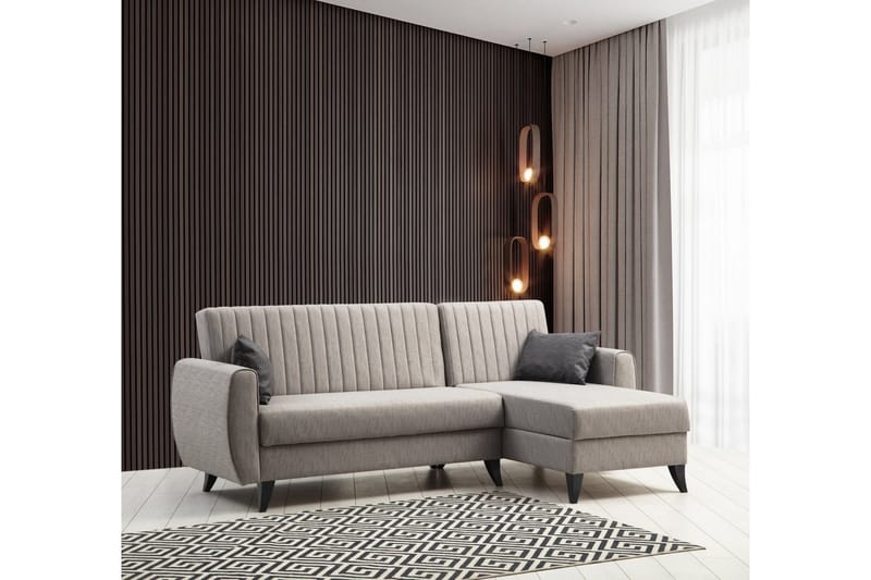 Dalima Sovesofa med Sjeselong 3-seter - Lys grå - Møbler - Sofaer - Sovesofaer
