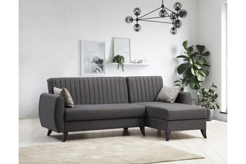 Dalima Sovesofa med Sjeselong 3-seter - Mørkegrå - Møbler - Sofaer - Sovesofaer