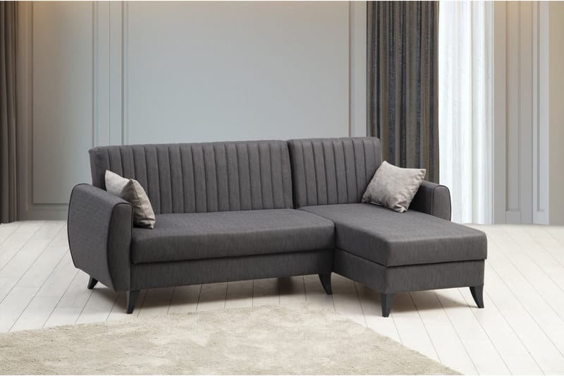 Dalima Sovesofa med Sjeselong 3-seter - Mørkegrå - Møbler - Sofaer - Sovesofaer