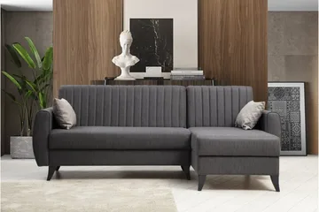 Dalima Sovesofa med Sjeselong 3-seter - Mørkegrå - Møbler - Sofaer - Sovesofaer