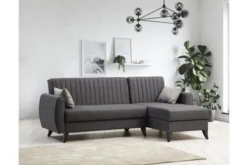Dalima Sovesofa med Sjeselong 3-seter - Mørkegrå - Møbler - Sofaer - Sovesofaer