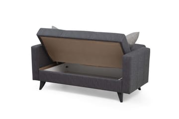 Darcia 2-seter Sovesofa 55x125 cm med Oppbevaring i Stoff - Antrasitt - Møbler - Sofaer - Sovesofaer