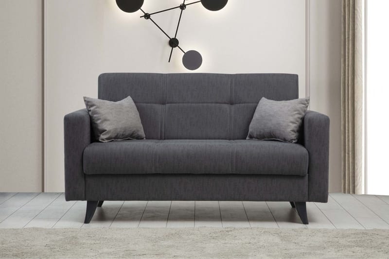 Darcia 2-seter Sovesofa 55x125 cm med Oppbevaring i Stoff - Antrasitt - Møbler - Sofaer - Sovesofaer