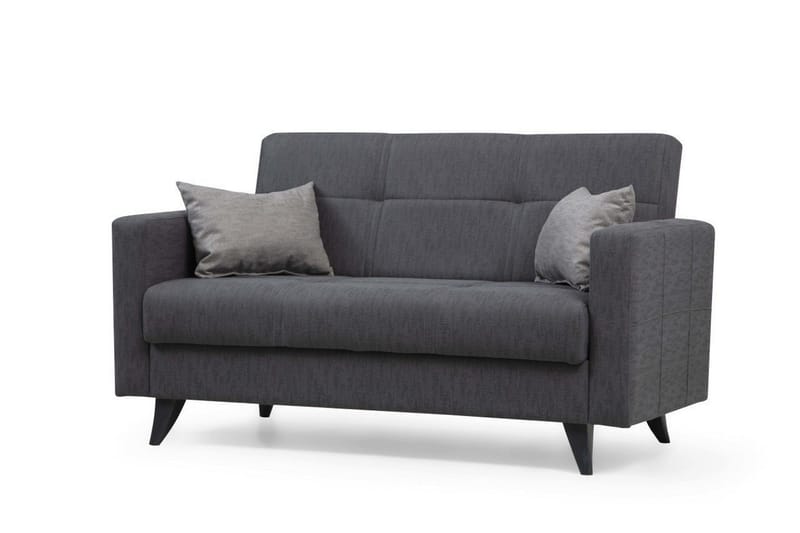 Darcia 2-seter Sovesofa 55x125 cm med Oppbevaring i Stoff - Antrasitt - Møbler - Sofaer - Sovesofaer