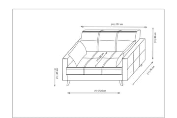 Darcia 2-seter Sovesofa 55x125 cm med Oppbevaring i Stoff - Antrasitt - Møbler - Sofaer - Sovesofaer