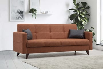 Darcia 3-seter Sovesofa 55x183 cm med Oppbevaring i Lin - Terrakotta - Møbler - Sofaer - Sovesofaer