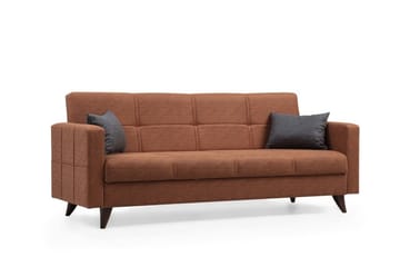 Darcia 3-seter Sovesofa 55x183 cm med Oppbevaring i Lin - Terrakotta - Møbler - Sofaer - Sovesofaer