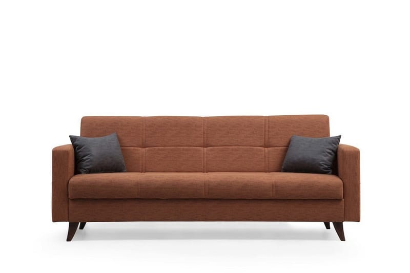 Darcia 3-seter Sovesofa 55x183 cm med Oppbevaring i Lin, Terrakotta