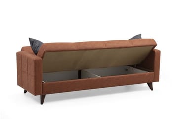 Darcia 3-seter Sovesofa 55x183 cm med Oppbevaring i Lin - Terrakotta - Møbler - Sofaer - Sovesofaer