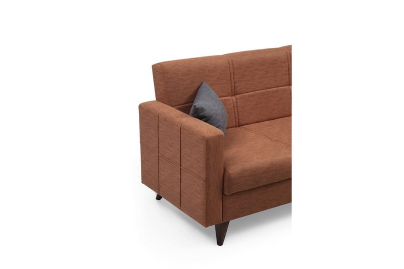 Darcia 3-seter Sovesofa 55x183 cm med Oppbevaring i Lin - Terrakotta - Møbler - Sofaer - Sovesofaer