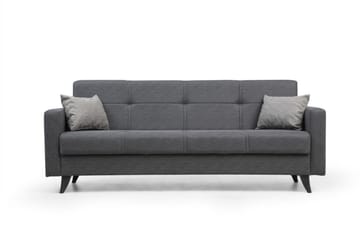 Darcia 3-seters Sovesofa 55x183 cm med Oppbevaring i Stoff - Grå - Møbler - Sofaer - Sovesofaer