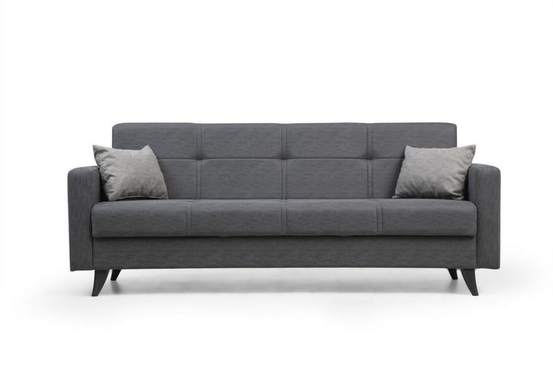 Darcia 3-seters Sovesofa 55x183 cm med Oppbevaring i Stoff, Grå