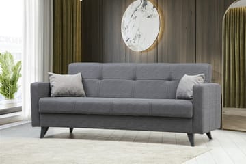Darcia 3-seters Sovesofa 55x183 cm med Oppbevaring i Stoff - Grå - Møbler - Sofaer - Sovesofaer