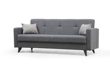 Darcia 3-seters Sovesofa 55x183 cm med Oppbevaring i Stoff - Grå - Møbler - Sofaer - Sovesofaer