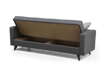 Darcia 3-seters Sovesofa 55x183 cm med Oppbevaring i Stoff - Grå - Møbler - Sofaer - Sovesofaer
