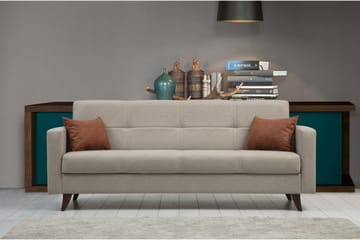 Darcia 3-seters Sovesofa 75x183 cm med Oppbevaring i Stoff - Beige - Møbler - Sofaer - Sovesofaer