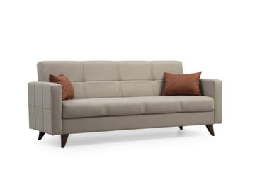 Darcia 3-seters Sovesofa 75x183 cm med Oppbevaring i Stoff - Beige - Møbler - Sofaer - Sovesofaer