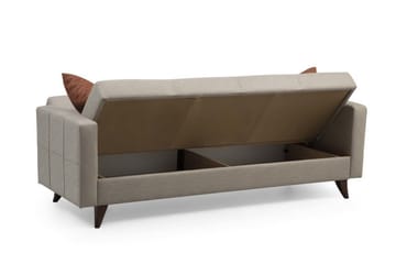 Darcia 3-seters Sovesofa 75x183 cm med Oppbevaring i Stoff - Beige - Møbler - Sofaer - Sovesofaer