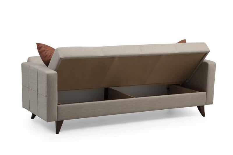 Darcia 3-seters Sovesofa 75x183 cm med Oppbevaring i Stoff - Beige - Møbler - Sofaer - Sovesofaer
