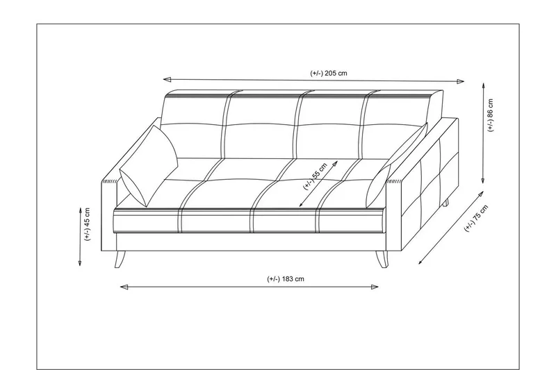 Darcia Sovesofa 3-seter - Beige - Møbler - Sofaer - Sovesofaer
