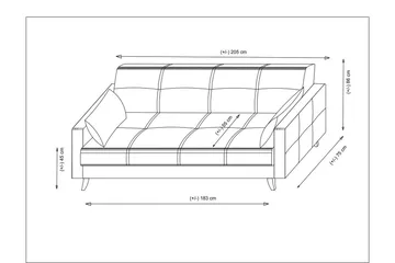 Darcia Sovesofa 3-seter - Mørkegrå - Møbler - Sofaer - Sovesofaer