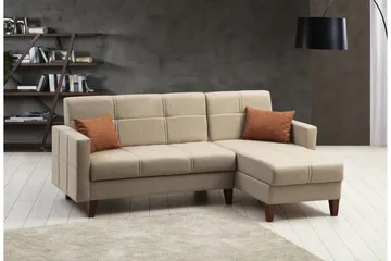 Darcia Sovesofa med Sjeselong 3-seter - Beige - Møbler - Sofaer - Sovesofaer