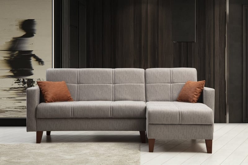 Darcia Sovesofa med Sjeselong 3-seter - Lys grå - Møbler - Sofaer - Sovesofaer