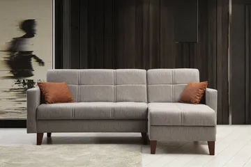 Darcia Sovesofa med Sjeselong 3-seter - Lys grå - Møbler - Sofaer - Sovesofaer
