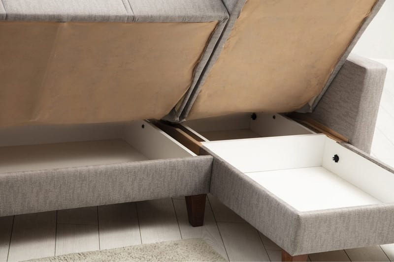 Darcia Sovesofa med Sjeselong 3-seter - Lys grå - Møbler - Sofaer - Sovesofaer