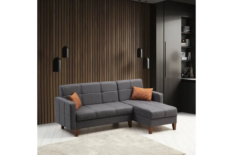 Darcia Sovesofa med Sjeselong 3-seter - Mørkegrå - Møbler - Sofaer - Sovesofaer