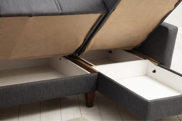 Darcia Sovesofa med Sjeselong 3-seter - Mørkegrå - Møbler - Sofaer - Sovesofaer