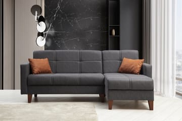 Darcia Sovesofa med Sjeselong 3-seter - Mørkegrå - Møbler - Sofaer - Sovesofaer