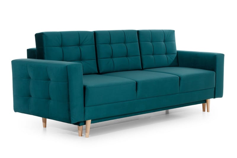Deadra 3-seter Sovesofa 133x196 cm i Stoff - Petrol - Møbler - Sofaer - Sovesofaer
