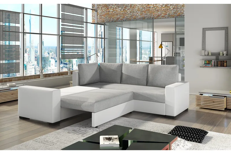 Deltan Hjørnesovesofa - Grå/Svart - Møbler - Sofaer - Sovesofaer