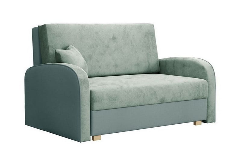 Denegal 2-seter Fremoveråpnende Sovesofa 112x196 cm med Oppbevaring i Fløyel, Mintgrønn