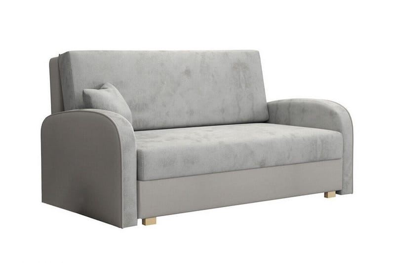 Denegal 2-seter Fremoveråpnende Sovesofa 132x196 cm med Oppbevaring i Fløyel, Grå