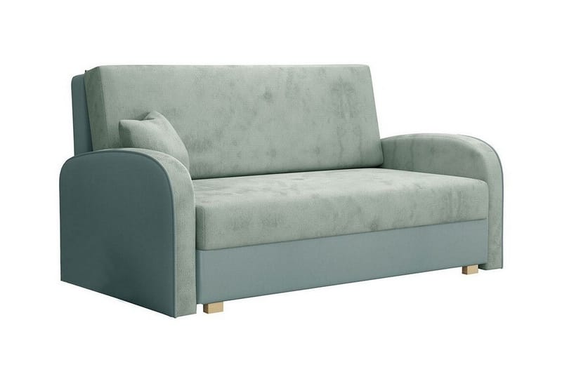 Denegal 2-seter Sovesofa med Runde Armlener i Stoff, Grønn